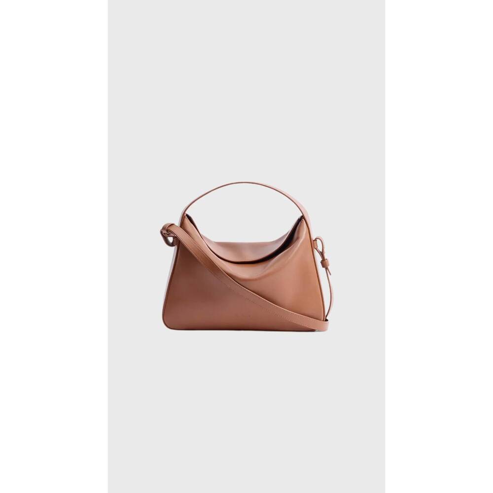 NEW AESTHER EKME women's soft baguette crossbody bag in brown rush
